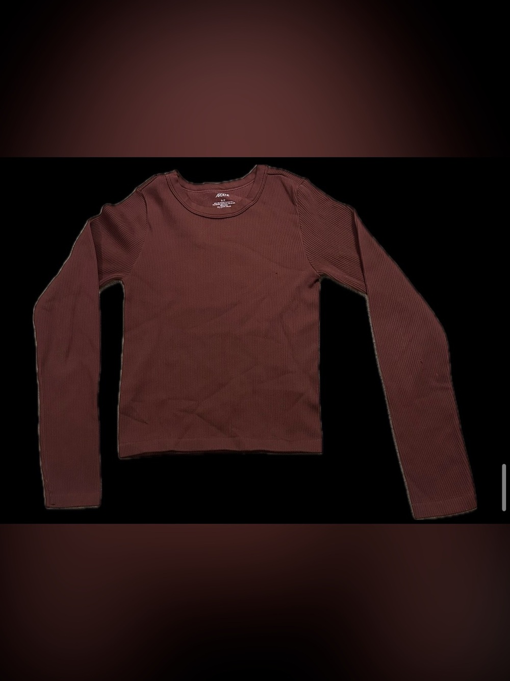 Ardene Long Sleeve Ribbed Top - Burgundy